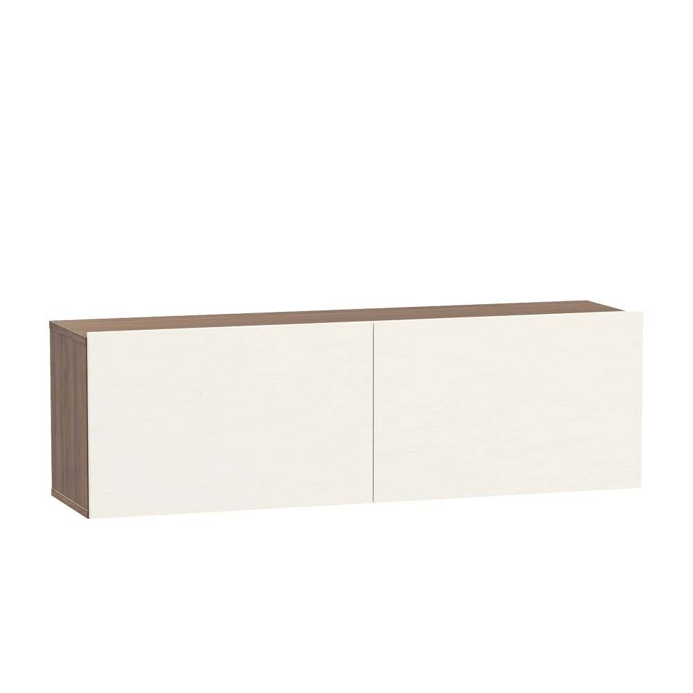 Шкаф навесной «Гринвич» 08.118 Орех Селект Каминный/Белый премиум