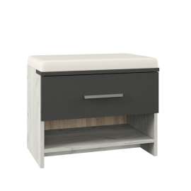 Тумба для обуви «Юнона» Дуб Белый/Серый Шифер