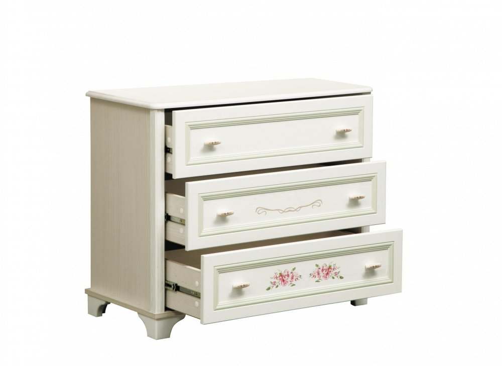 Комод «Флоренция-9» Вудлайн кремовый/Аруша венге патина фисташка