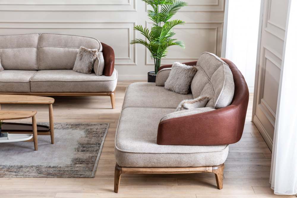 Диван 3х местный «Bugatti» без спального места Бежевый