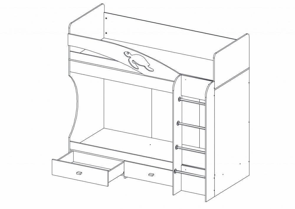 Кровать 2-х ярусная «Адель-1» Панда (правая)