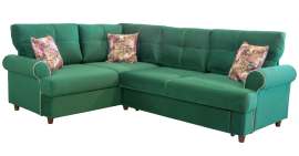 Угловой диван «Мирта» Толидо 33 темно-зеленый малахитовый