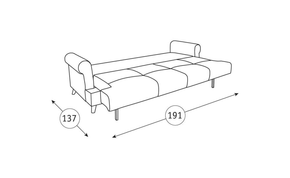 Диван-кровать «Мирта» Толидо 26 темно-синий сапфировый