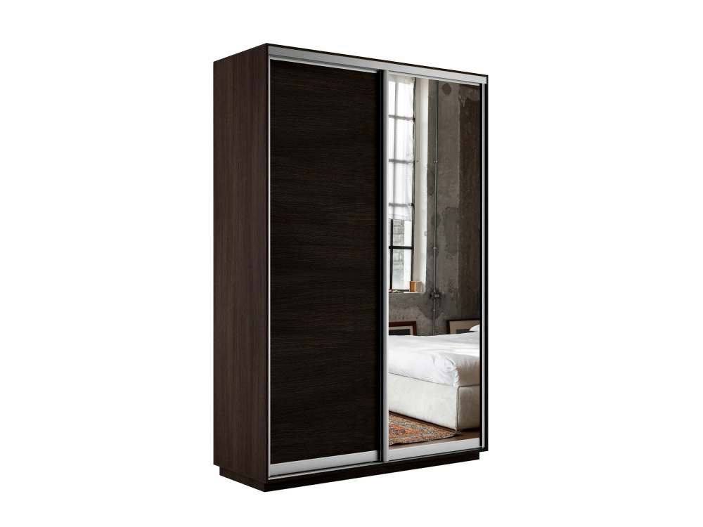 Шкаф-купе «Экспресс 45 Дуо» Медиум ДСП/Зеркало Венге, глубина 45 см