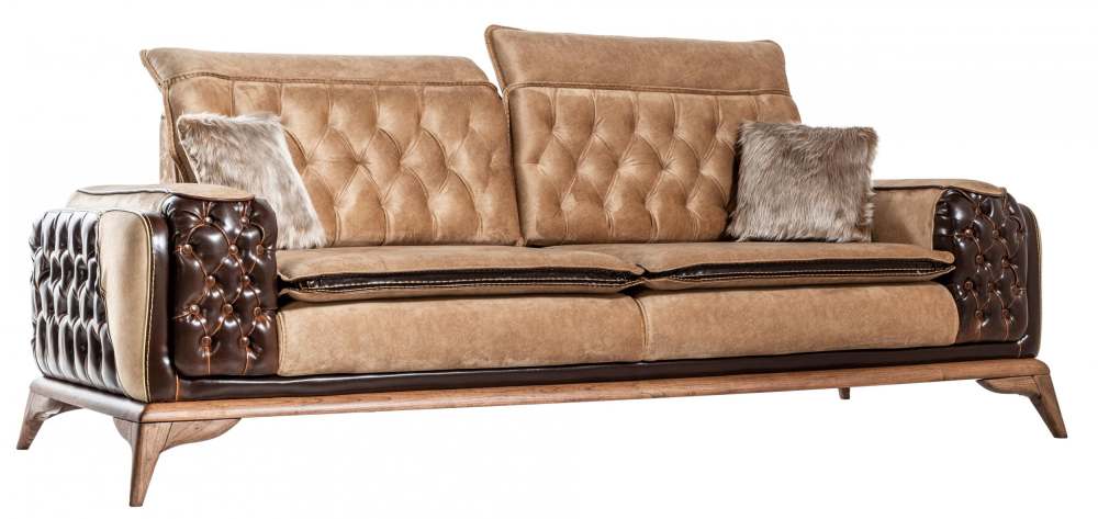 Диван 3х местный «Lotus» без спального места Коричневый