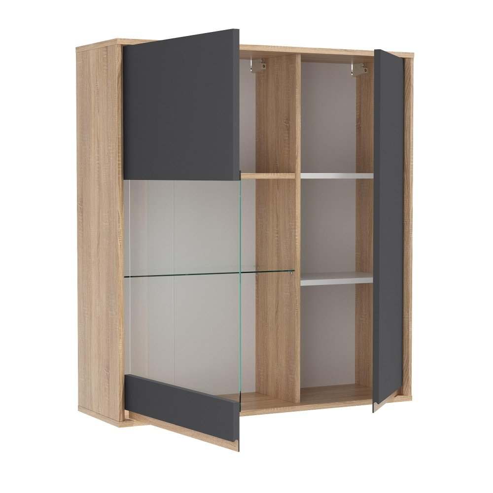 Шкаф навесной 48.02 «Берта» Дуб сонома/Диамант серый