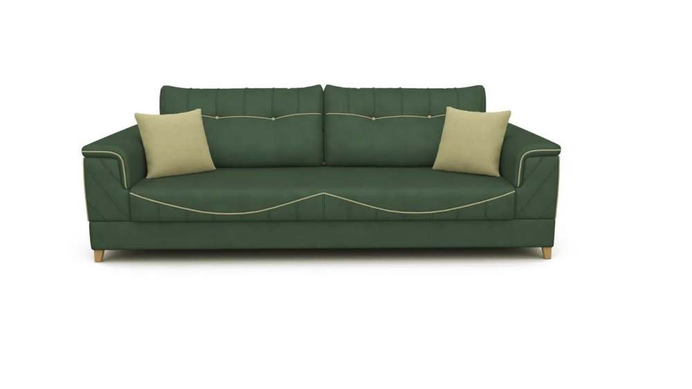 Диван-кровать «Прада» Замша дельта изумруд/микровелюр кофе с молоком