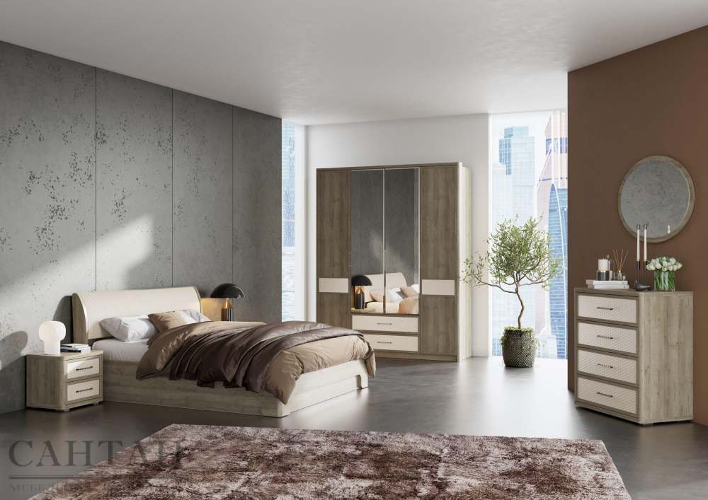 Спальня «Камелия Monro 6» Дуб серый/Matrixmat Monro 5