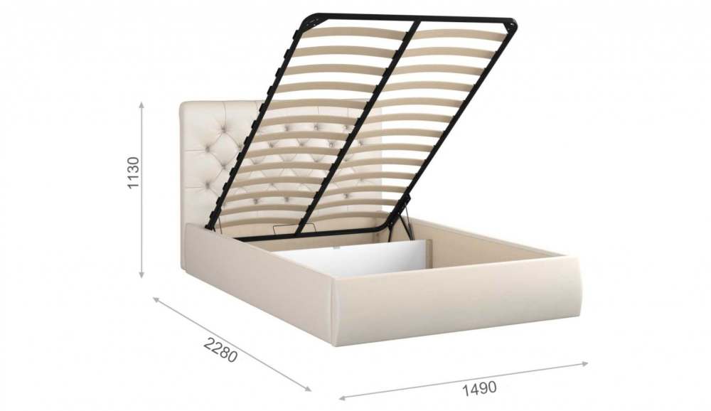 Мягкая кровать с подъемным механизмом «Беатриче» 140