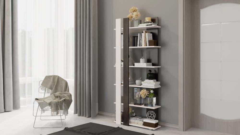 Стеллаж «тип 12» (Венге Цаво/Дуб Белфорт), глубина 25 см