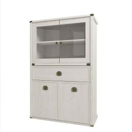 Шкаф с витриной «Магеллан» Сосна винтаж 2V2D1SL, глубина 40 см