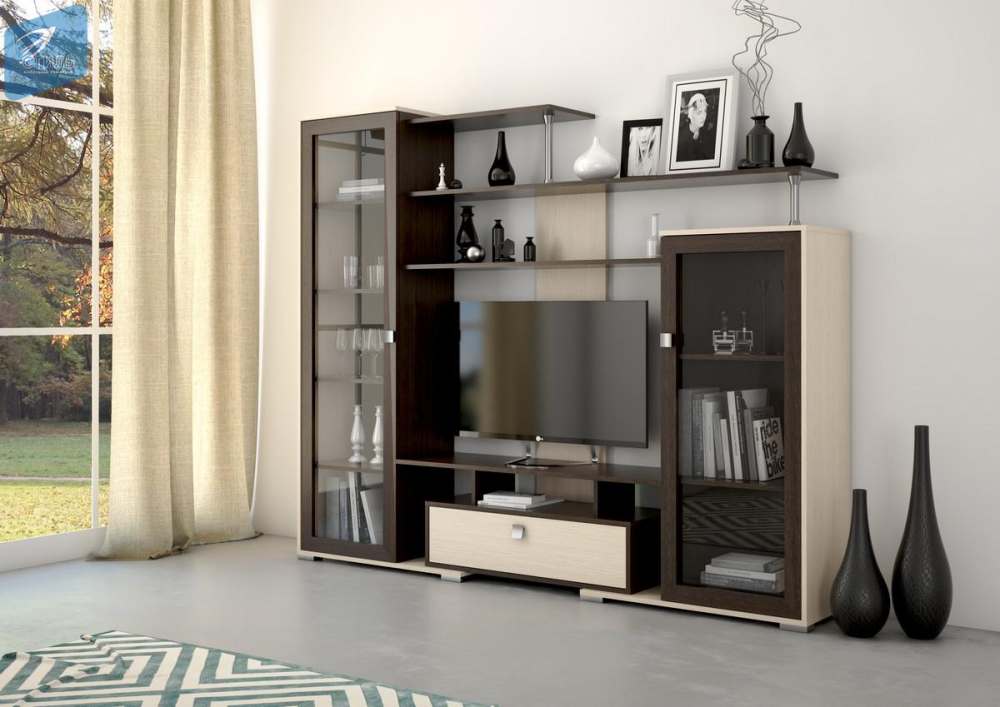 Стенка в гостиную «Соло-5» Венге/Дуб молочный