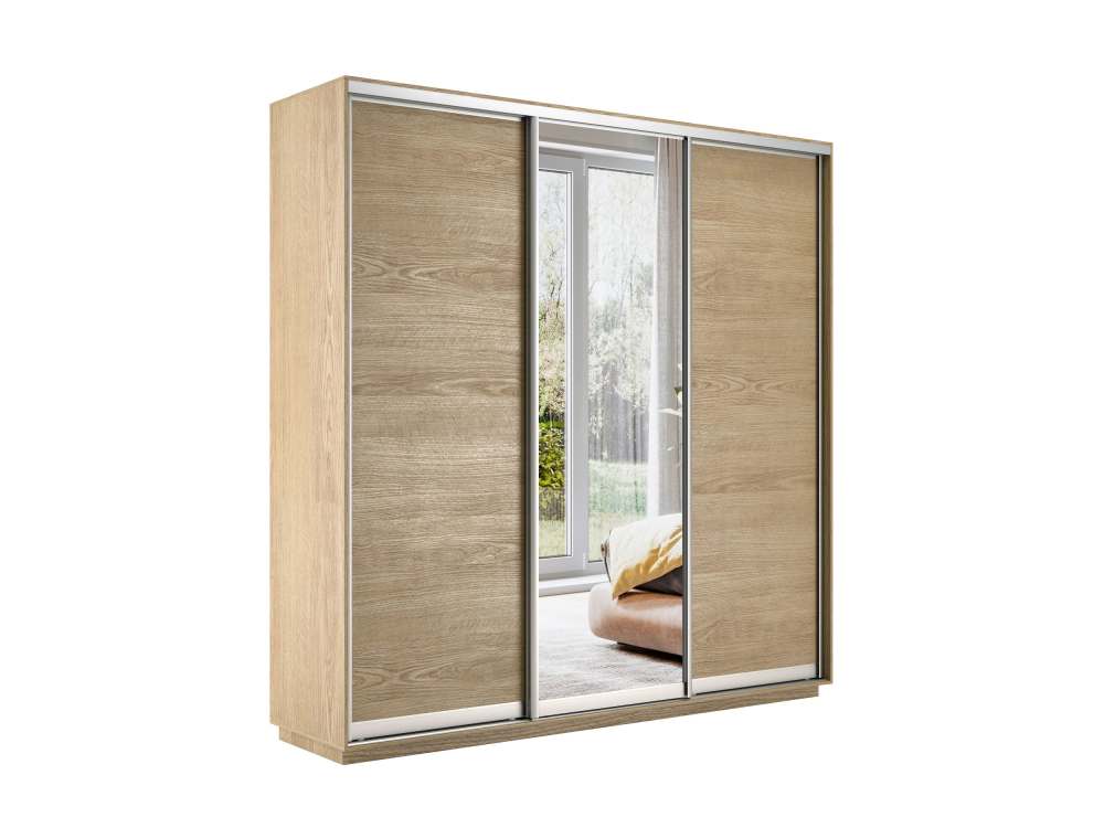 Шкаф-купе «Экспресс Трио» Медиум 1 ДСП/Зеркало/ДСП Сонома