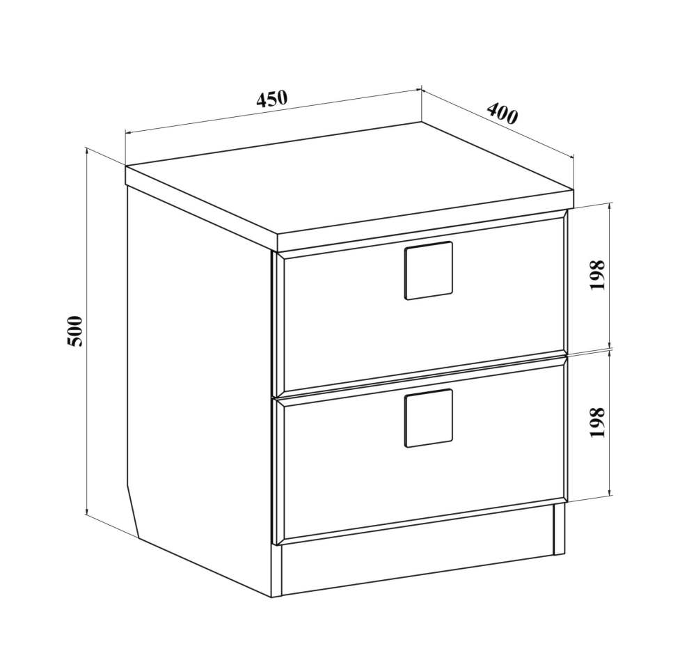 Тумба прикроватная «Анастасия» АН-14К венге луизиана/венге