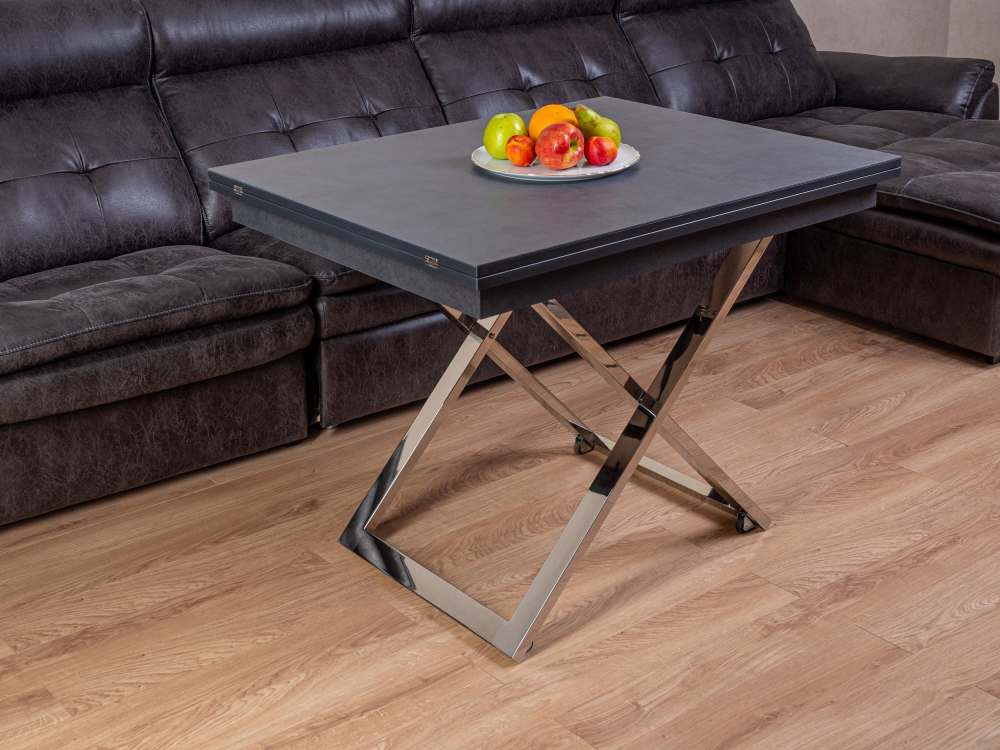 Стол-трансформер «Cross» P03 Антрацит/Керамогранит