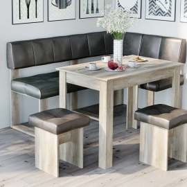 Модульный кухонный уголок «Мадрид» (Дуб каньон светлый/ткань Richie Wenge)