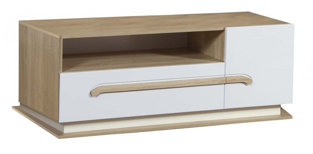 Тумба для ТВ 30.04-02 «Дора» Дуб сонома/белый глянец
