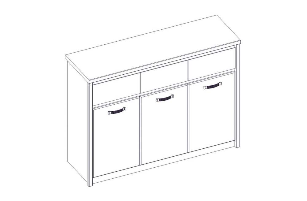 Тумба 3D3S «PROVENCE» Вудлайн кремовый/Дуб каньон