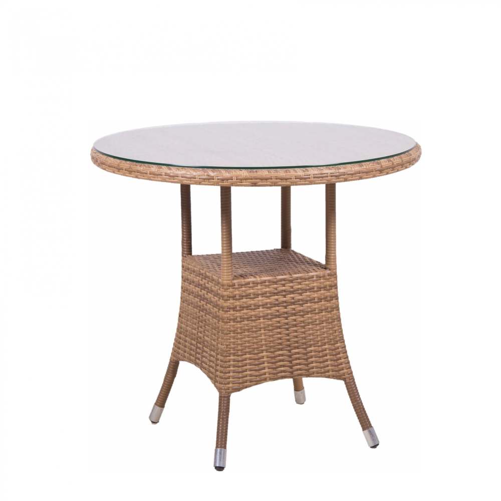 Стол со стеклом «Крит» D 80