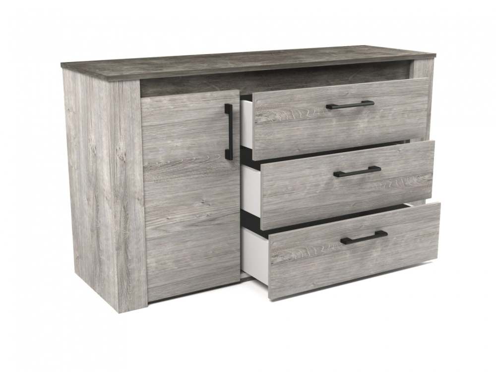 Комод «Денвер» Риббек серый/Камень темный, глубина 43,5 см