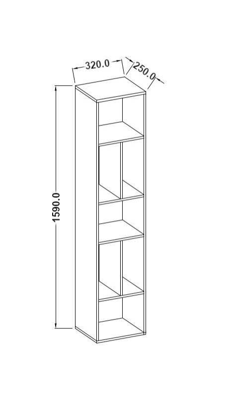 Cтеллаж «Toledo» 24JKDW typ 88  Антрацит/Дуб grandson