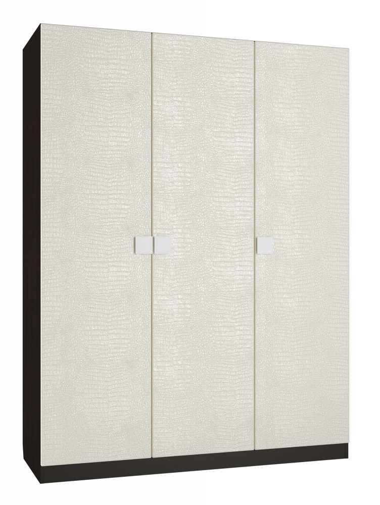 Шкаф трехстворчатый «Александрия» АМ - 10К Венге подлинный/крокодил белый