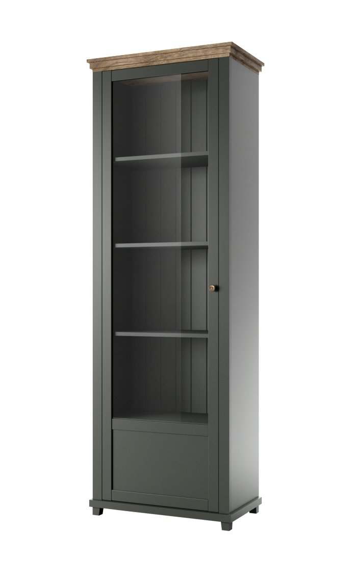 Витрина «Evora» 1D 24ZRJU typ 05 (левая) Зеленый/Дуб Лефкас