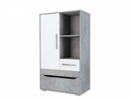 Тумба многофункциональная «Грей» Цемент светлый/Белый (с фотопечатью)