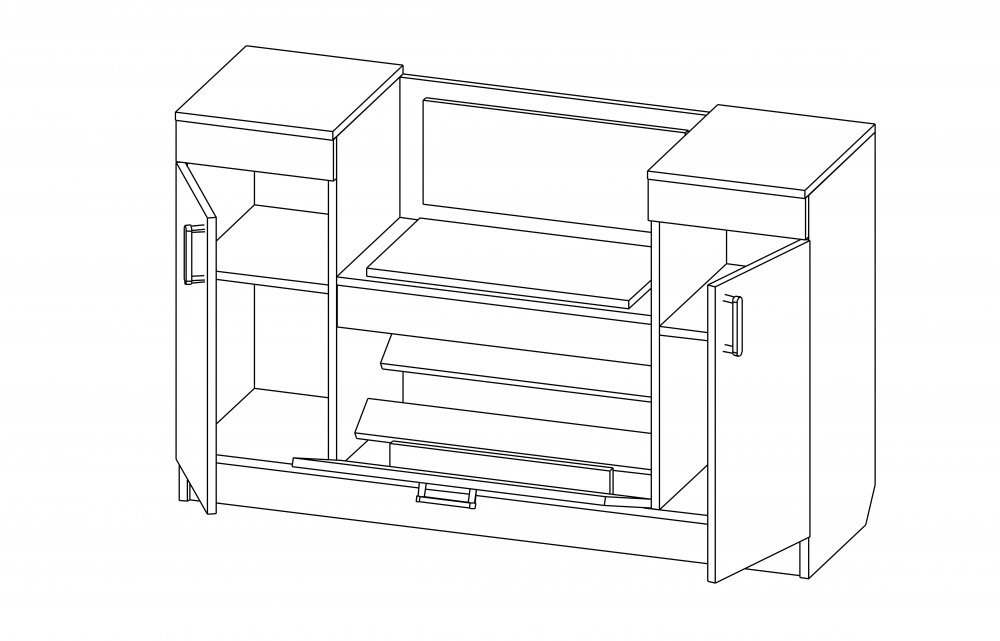 Тумба для обуви «Фиеста» 2 Венге дуб линдберг