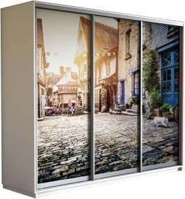 Шкаф-купе «Экспресс Трио» 2200 Фото Улица, ширина 180/210/240 см