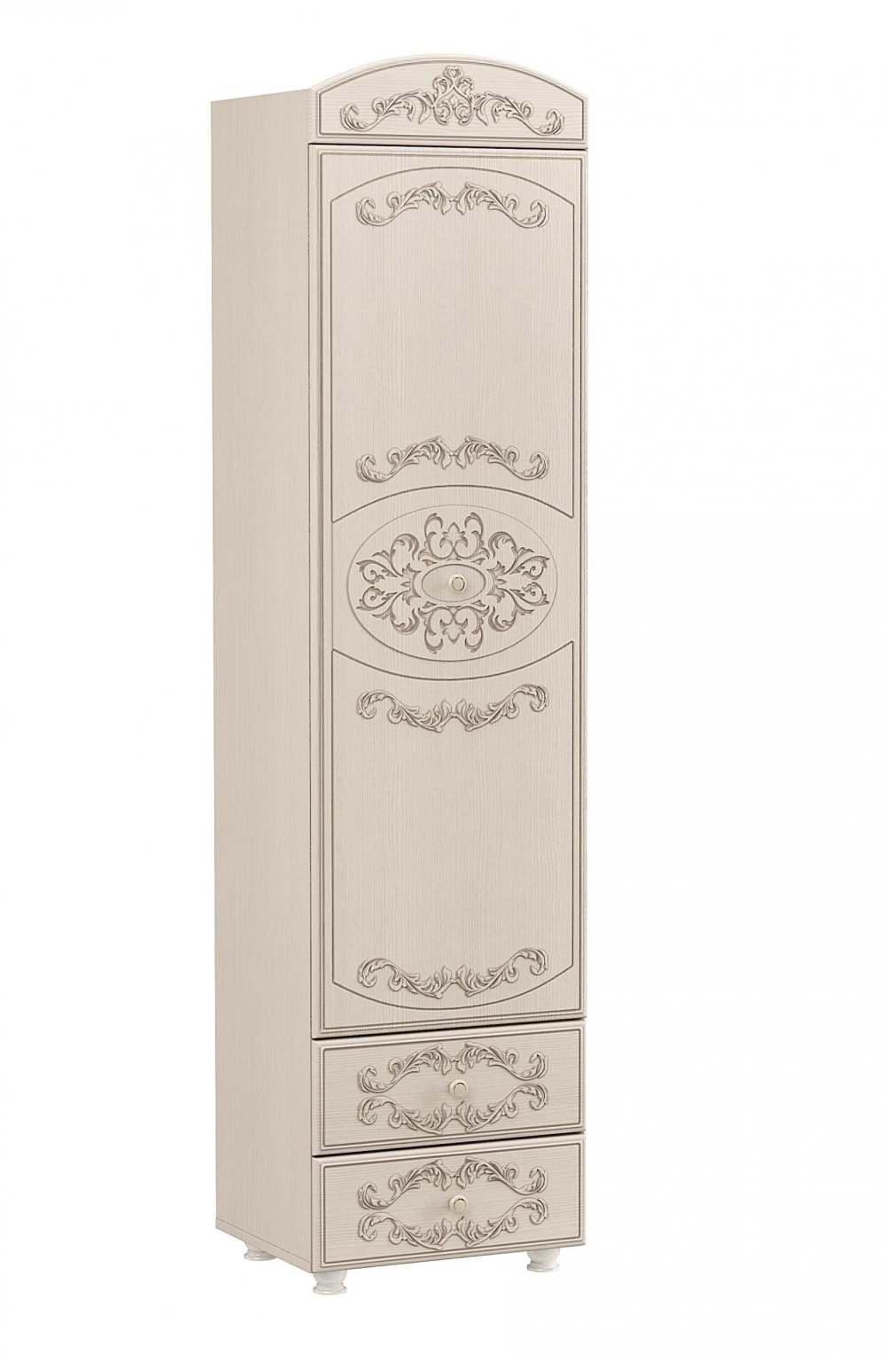 Шкаф-пенал «Каролина» Патина/Вудлайн кремовый/Сандал белый