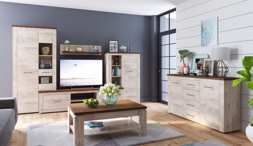 Стол журнальный «Мэдисон» Дуб эндгрейн/Дуб экспрессив бронзовый