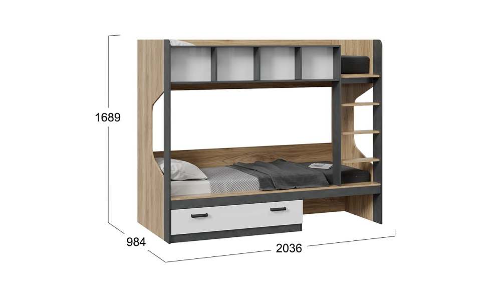 Кровать двухъярусная «Рико» размеры