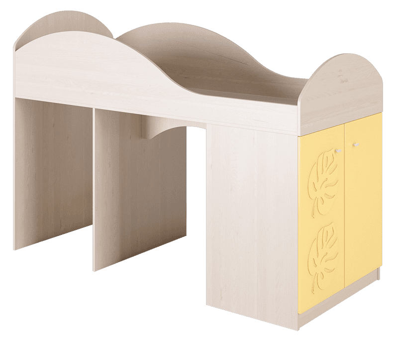 Кровать «Маугли» МДМ-2К Береза снежная/желтый