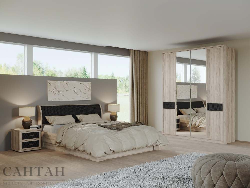 Спальня «Камелия Monro 3» Дуб серый/Matrixmat Monro 902