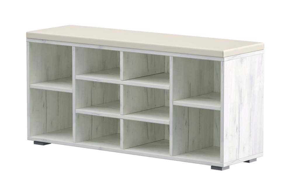 Тумба для обуви «Лайт» 08.56 Дуб Крафт белый/Белый