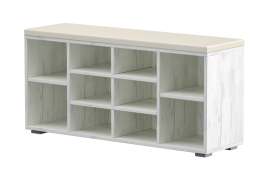 Тумба для обуви «Лайт» 08.56 Дуб Крафт белый/Белый