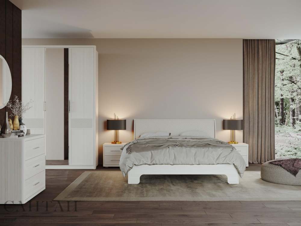 Спальня «Камелия Monro 2» Бодега белая/Matrixmat Monro 5