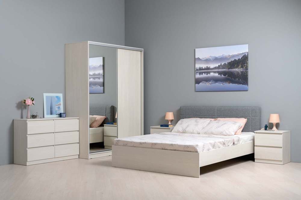 Модульная спальня «Ника» Ясень Анкор светлый вариант 2