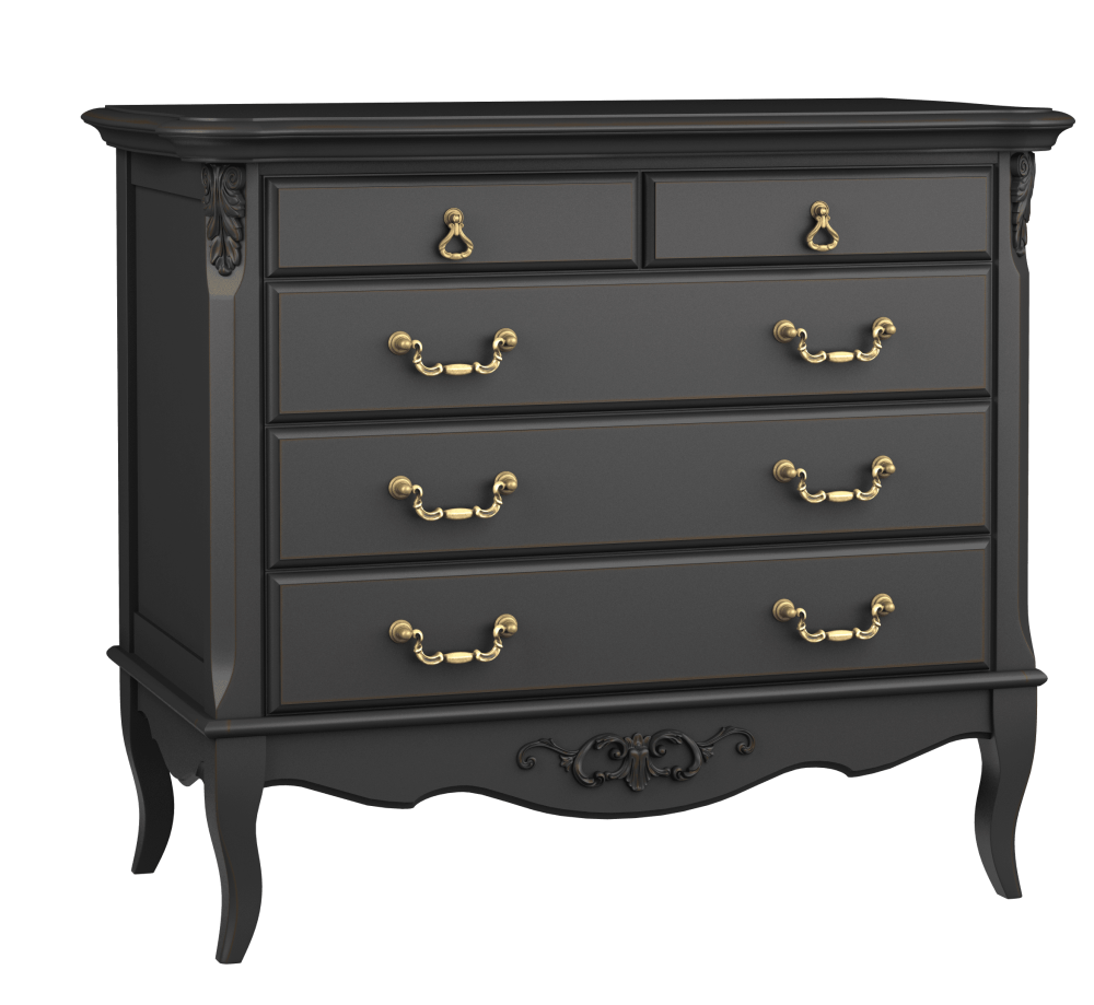 Комод 5 ящиков «В405BL» Черный