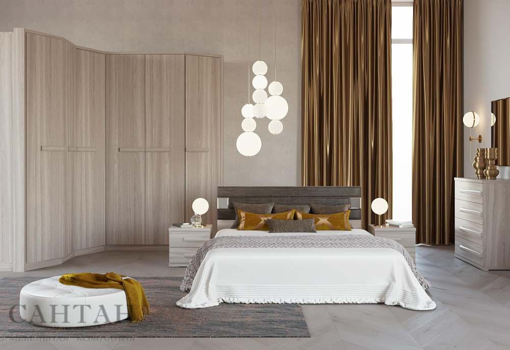 Спальня «Леонардо 3» Ясень шимо светлый/Alpina 2