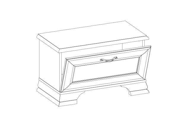 Тумба для обуви «Тиффани» 1D Вудлайн кремовый