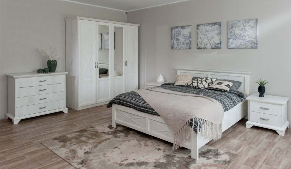 Кровать 160 с подъемным механизмом «Лорена» Бетон Паин белый