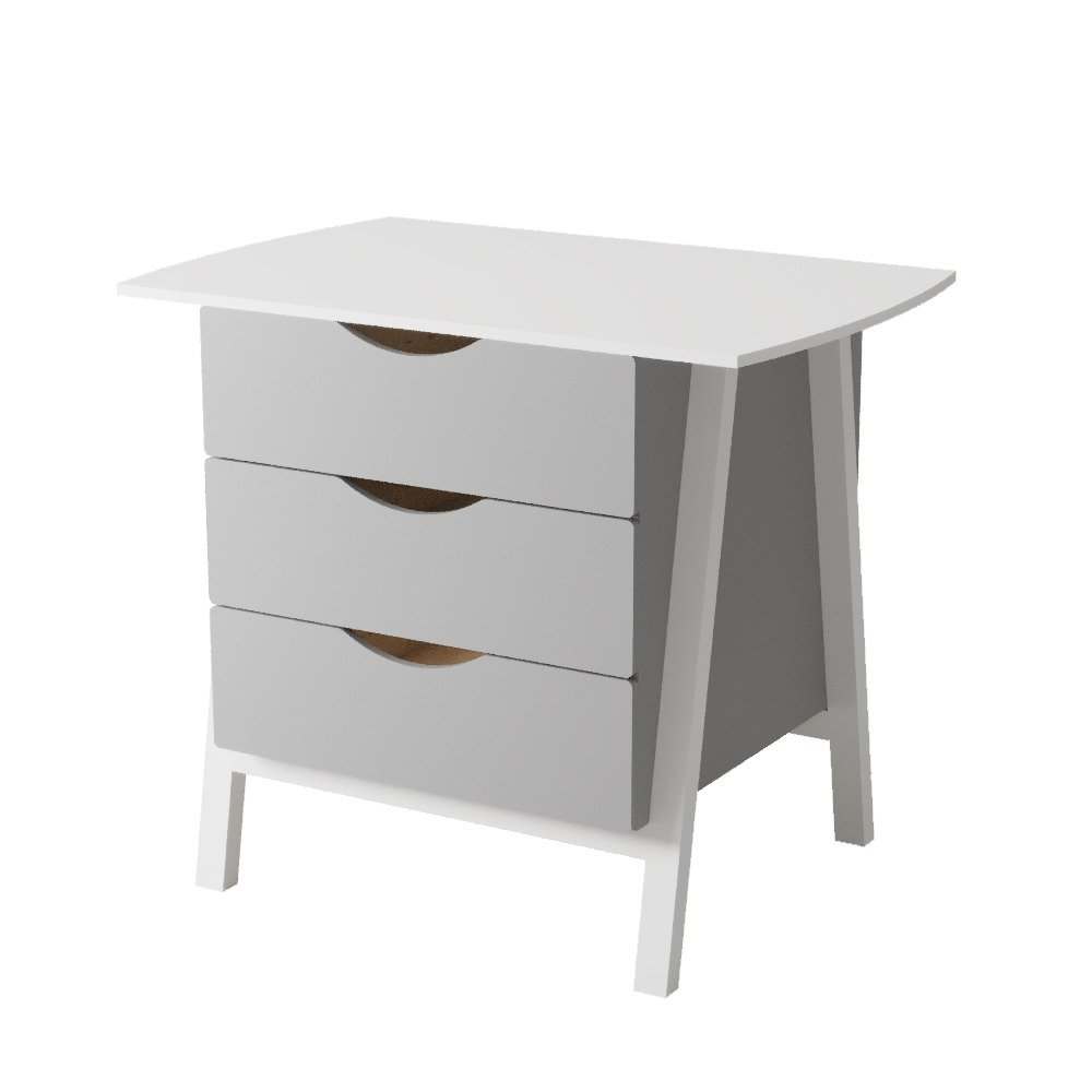 Комод пеленальный «SHOW S» Белый/Натуральные ножки, высота 105 см