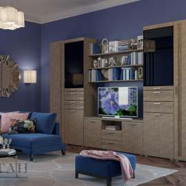 Гостиная «Лотос 25» Дуб серый/Бетон бежевый