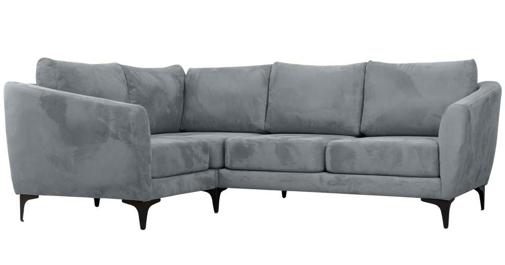 Диван двухместный угловой «Дана» Посейдон грей серый