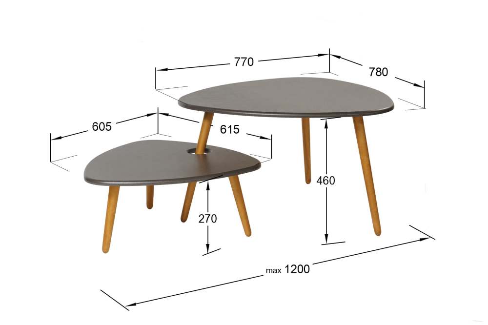 Стол журнальный «Стилгрей» серый лен