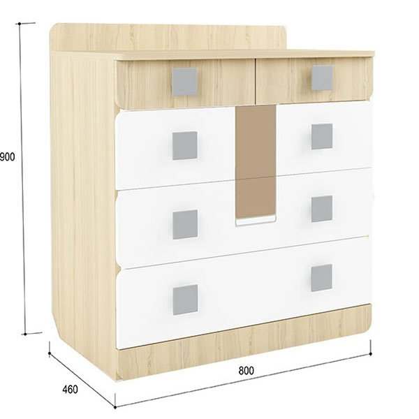 Комод «Стиль» 9.1, Кофе с молоком, ширина 80 см