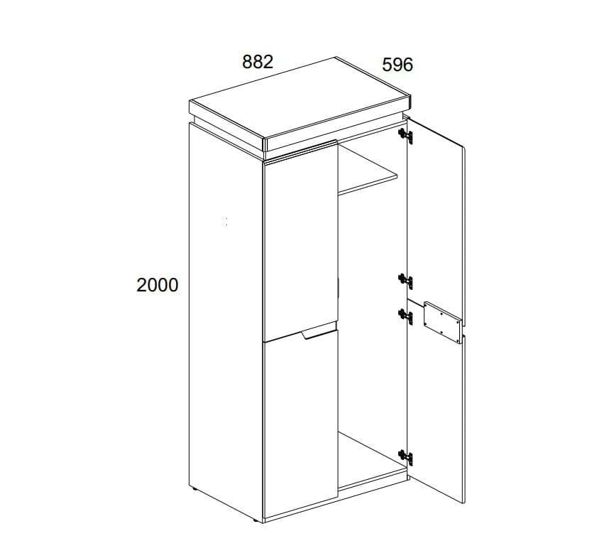 Шкаф двухстворчатый 2DG размеры