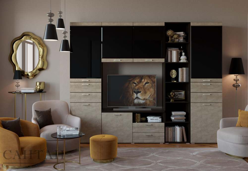 Гостиная «Лотос 26» Венге/Бетон бежевый